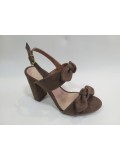 Sandalia Feminina Camurça Salto Quadrado 7 cm