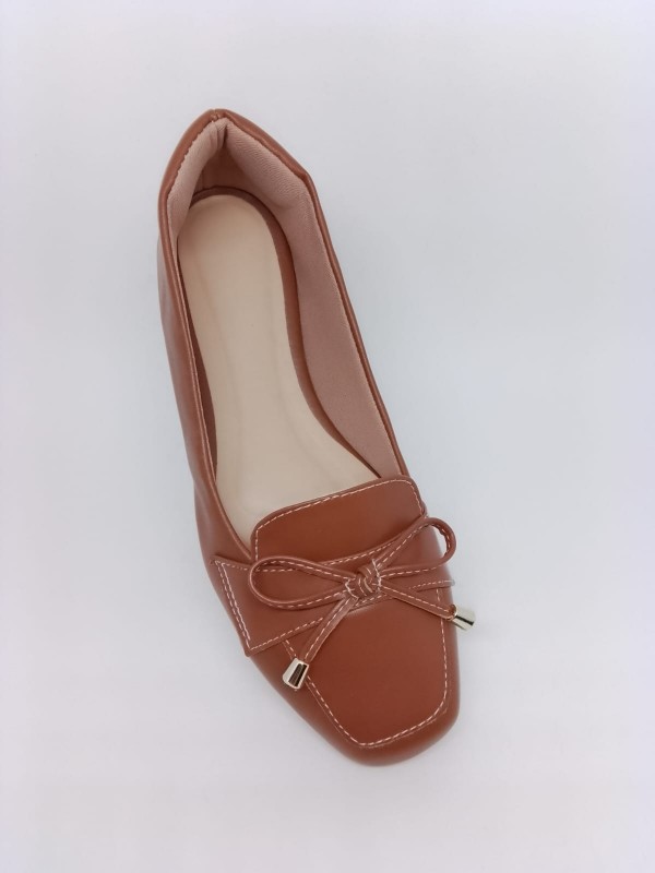 Sapatilha Mocassim Marrom Fosco Bico Quad. Enf. Lacinho